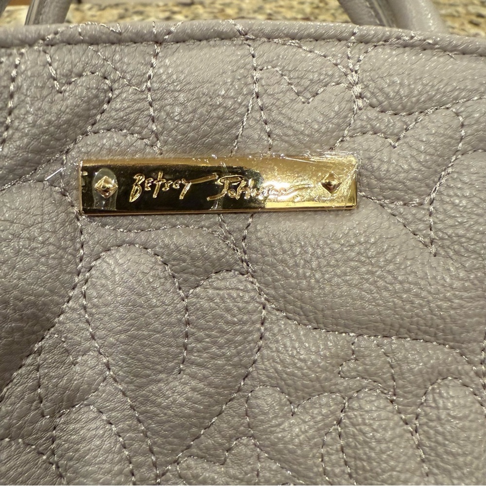 Betsey Johnson Gray Quilted Satchel with Detachable Strap - Picture 2 of 14